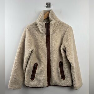 Patagonia Cream and Brown Fleece Jacket